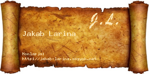 Jakab Larina névjegykártya
