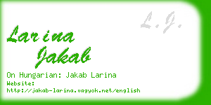 larina jakab business card